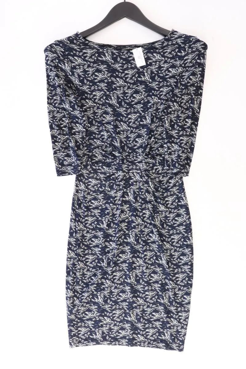 Warehouse Stretchkleid Gr. 34 3/4 Ärmel blau aus Viskose