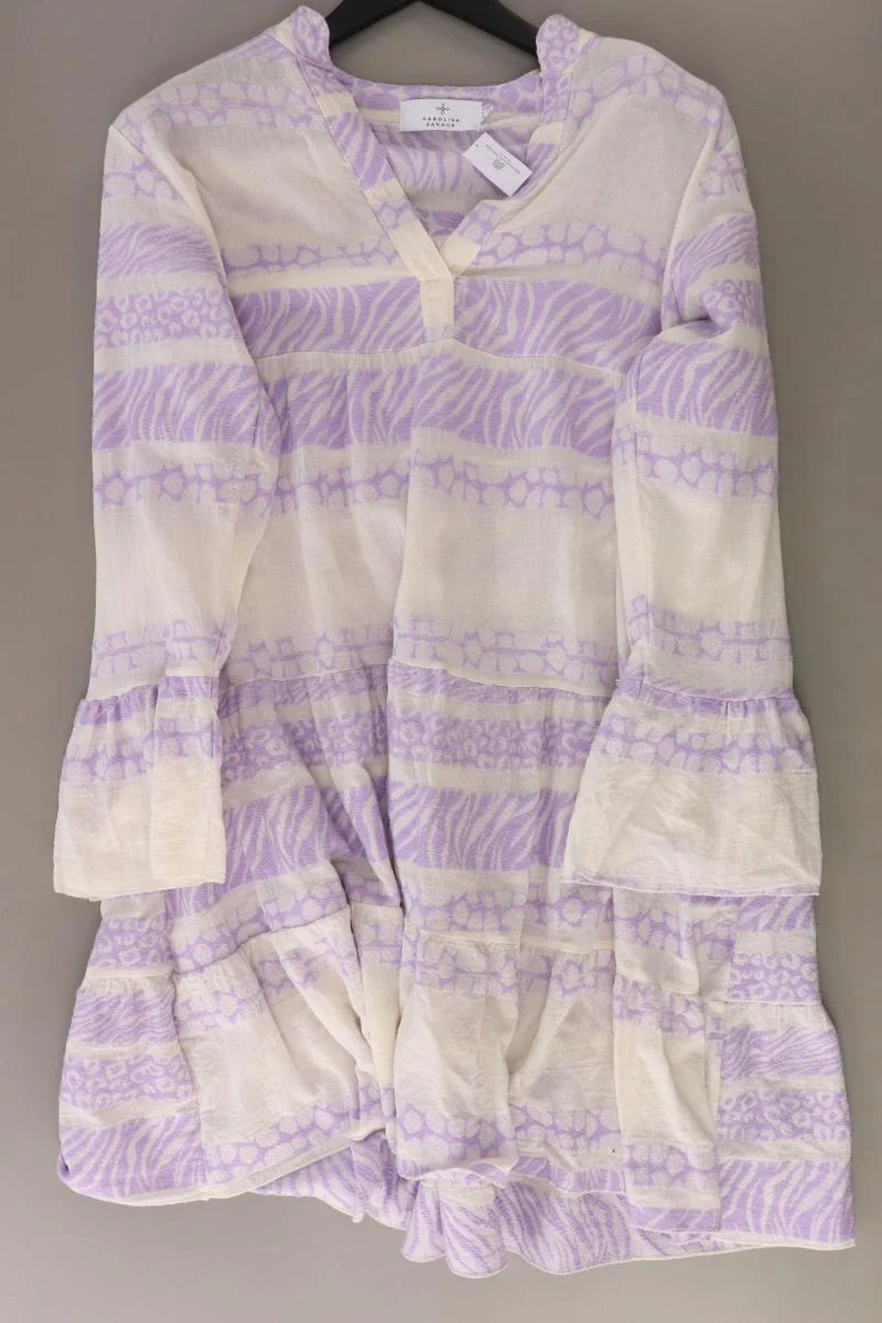 CAROLINA CAVOUR Langarmkleid Gr. L lila aus Baumwolle