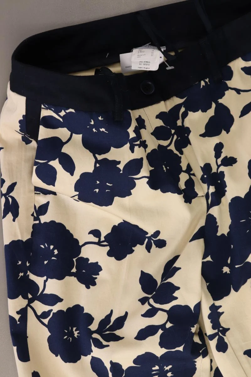 Class International Stoffhose Gr. 36 mit Blumenmuster creme aus Baumwolle