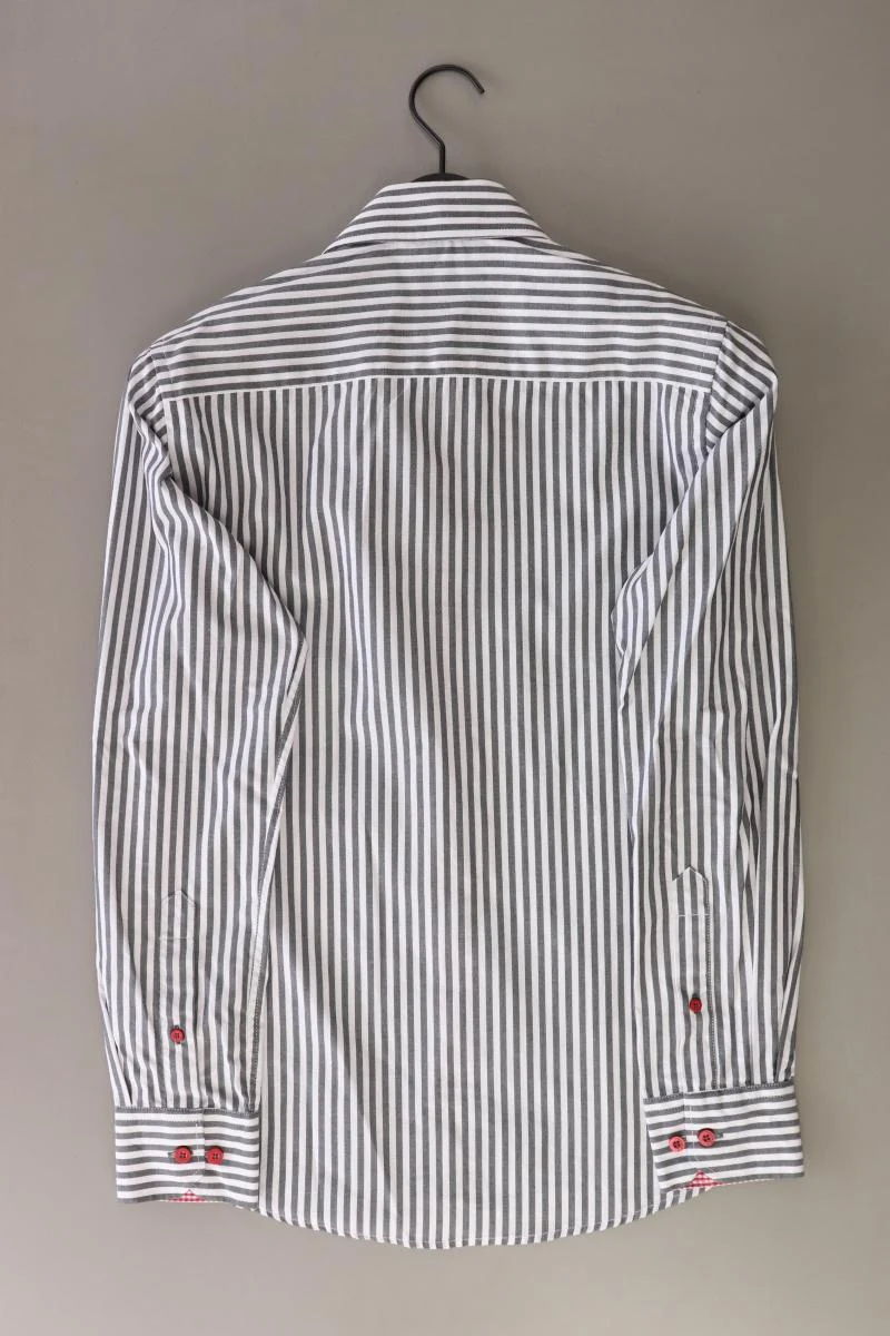 Jack & Jones Langarmhemd für Herren Gr. S gestreift grau aus Baumwolle