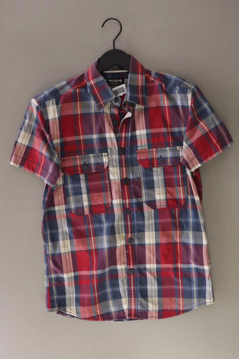 Jack & Jones Karohemd für Herren Gr. S kariert Kurzarm rot aus Baumwolle