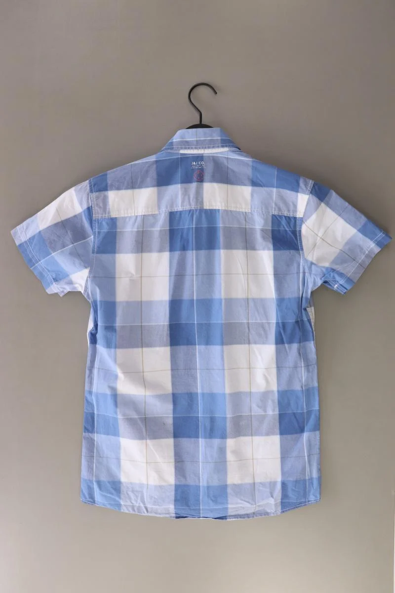Jack & Jones Karohemd für Herren Gr. S kariert Kurzarm blau aus Baumwolle