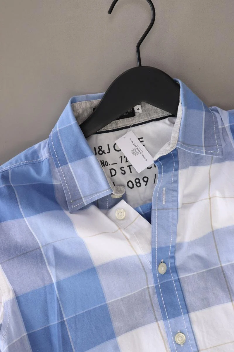 Jack & Jones Karohemd für Herren Gr. S kariert Kurzarm blau aus Baumwolle