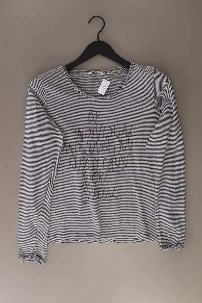 Tom Tailor Ringelshirt Gr. M gestreift Langarm grau aus Baumwolle