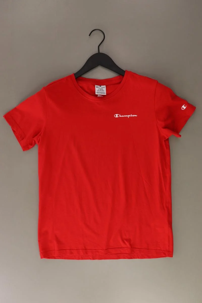 Champion Sportshirt Gr. L Kurzarm rot aus Baumwolle
