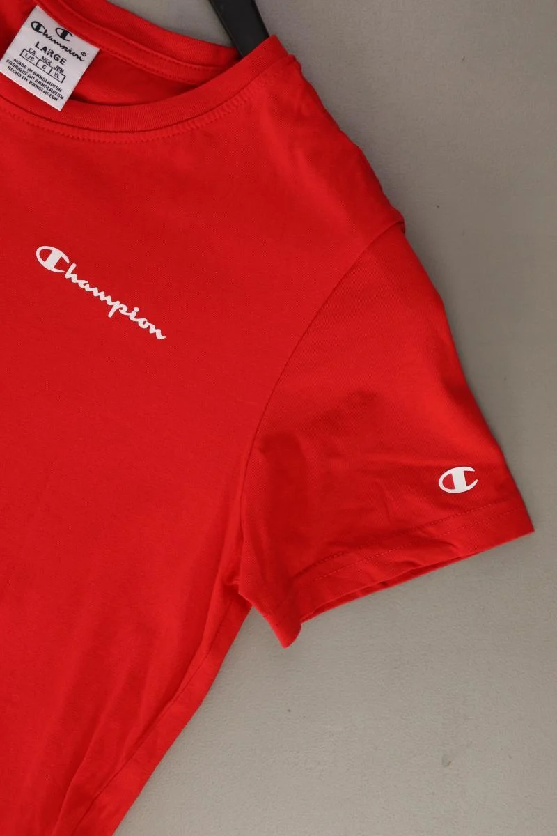 Champion Sportshirt Gr. L Kurzarm rot aus Baumwolle