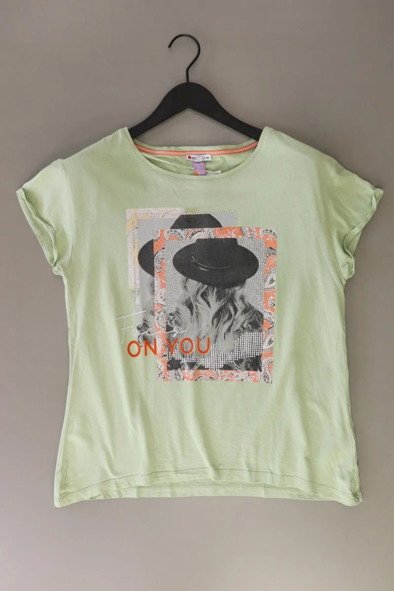 Street One Printshirt Gr. 40 Kurzarm grün aus Baumwolle