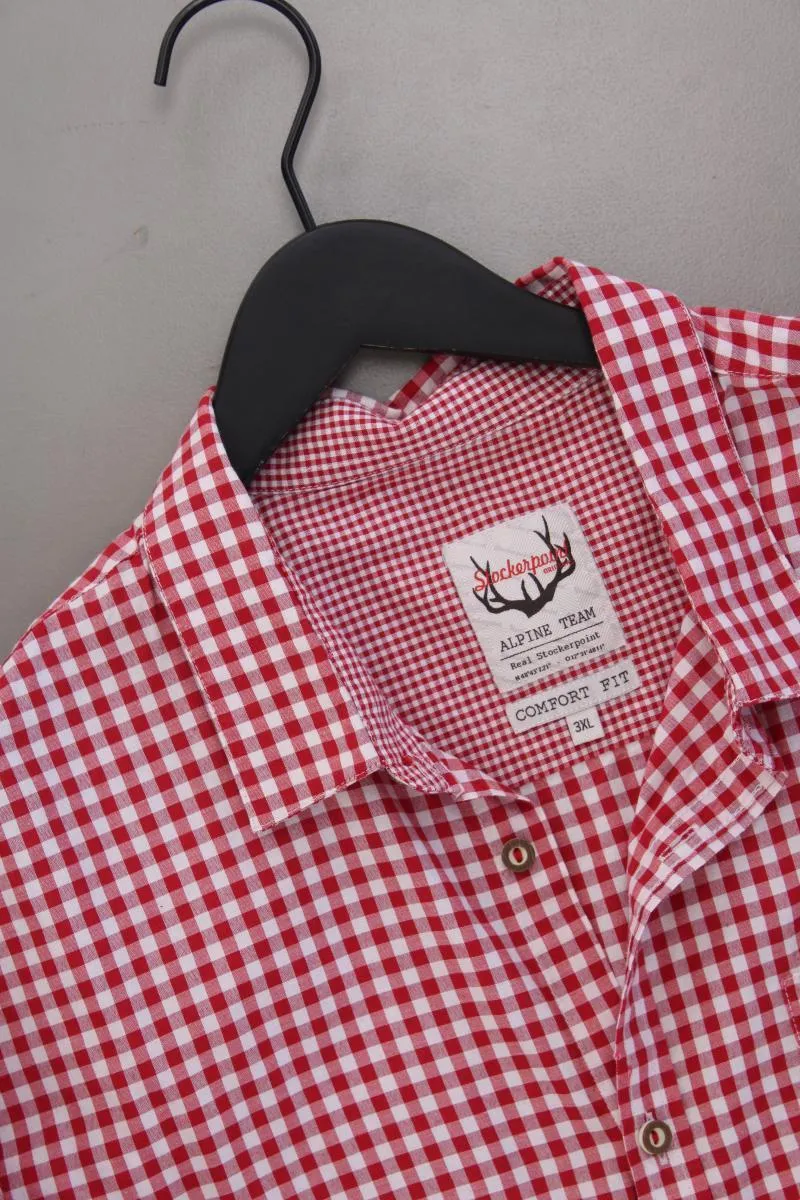 Stockerpoint Trachtenhemd für Herren Gr. XXXL kariert Langarm rot aus Baumwolle