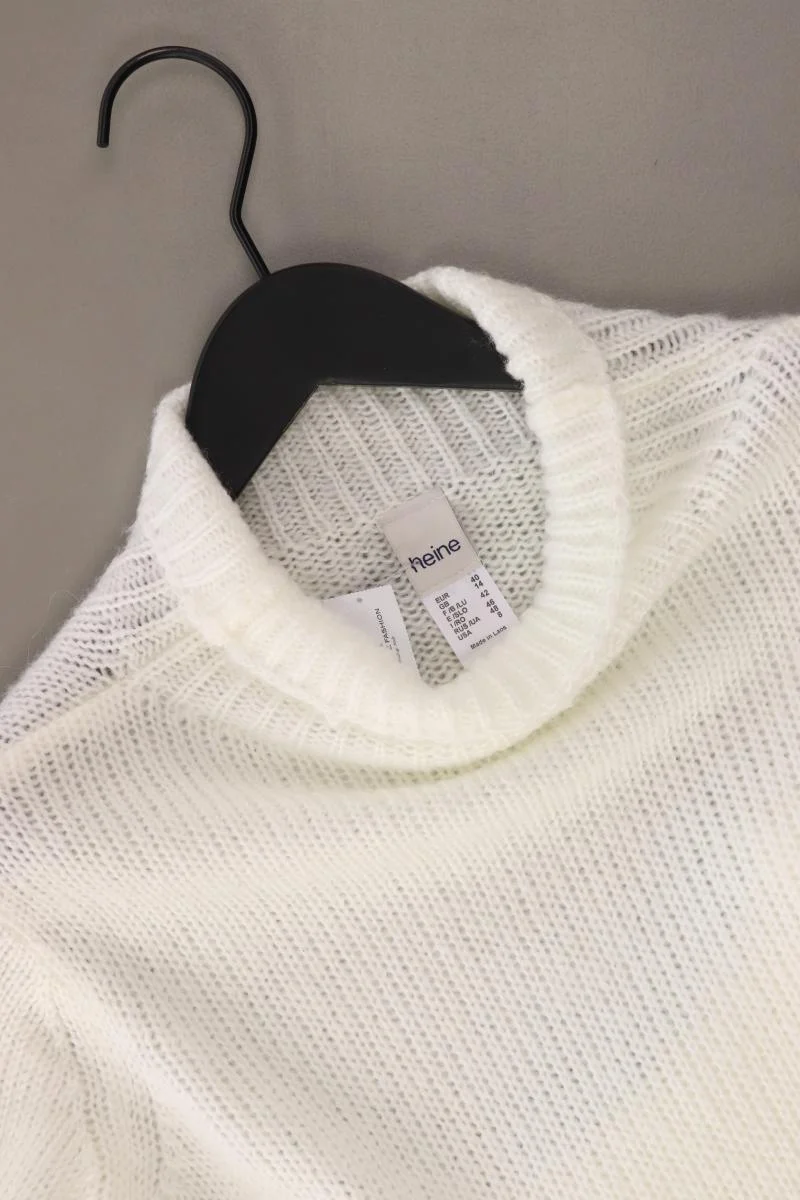 Heine Grobstrickpullover Gr. 40 weiß aus Polyester