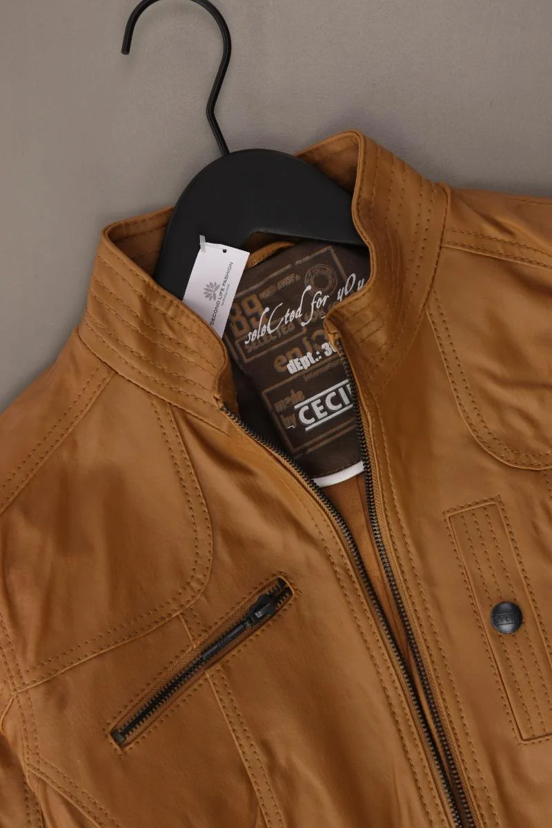 Cecil Kunstlederjacke Gr. M mit Gürtel braun aus Polyurethan