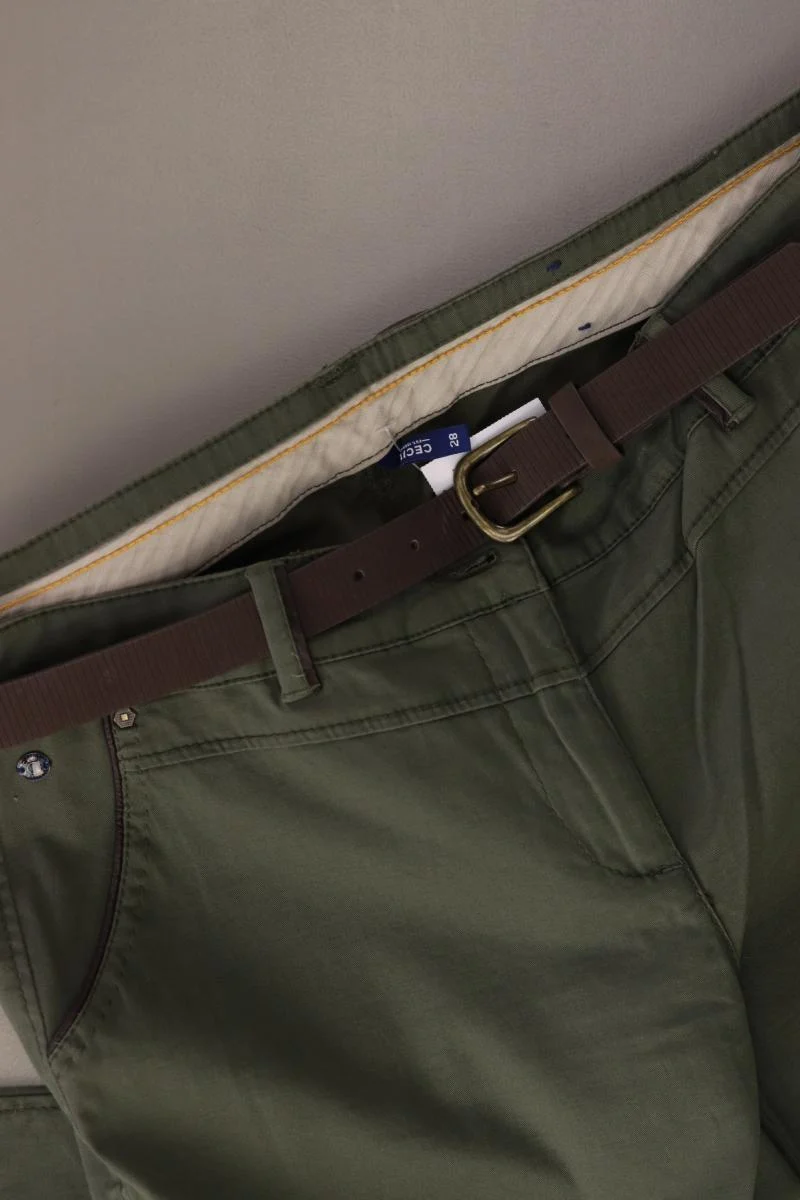 Cecil Hose Gr. W28 mit Gürtel olivgrün aus Baumwolle