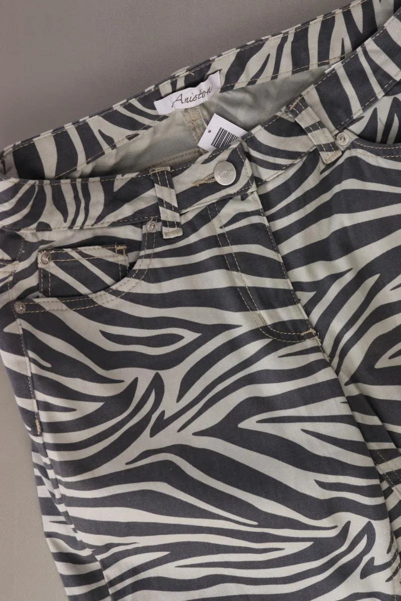 Aniston Hose Gr. 36 mit Tierdruck grau aus Baumwolle