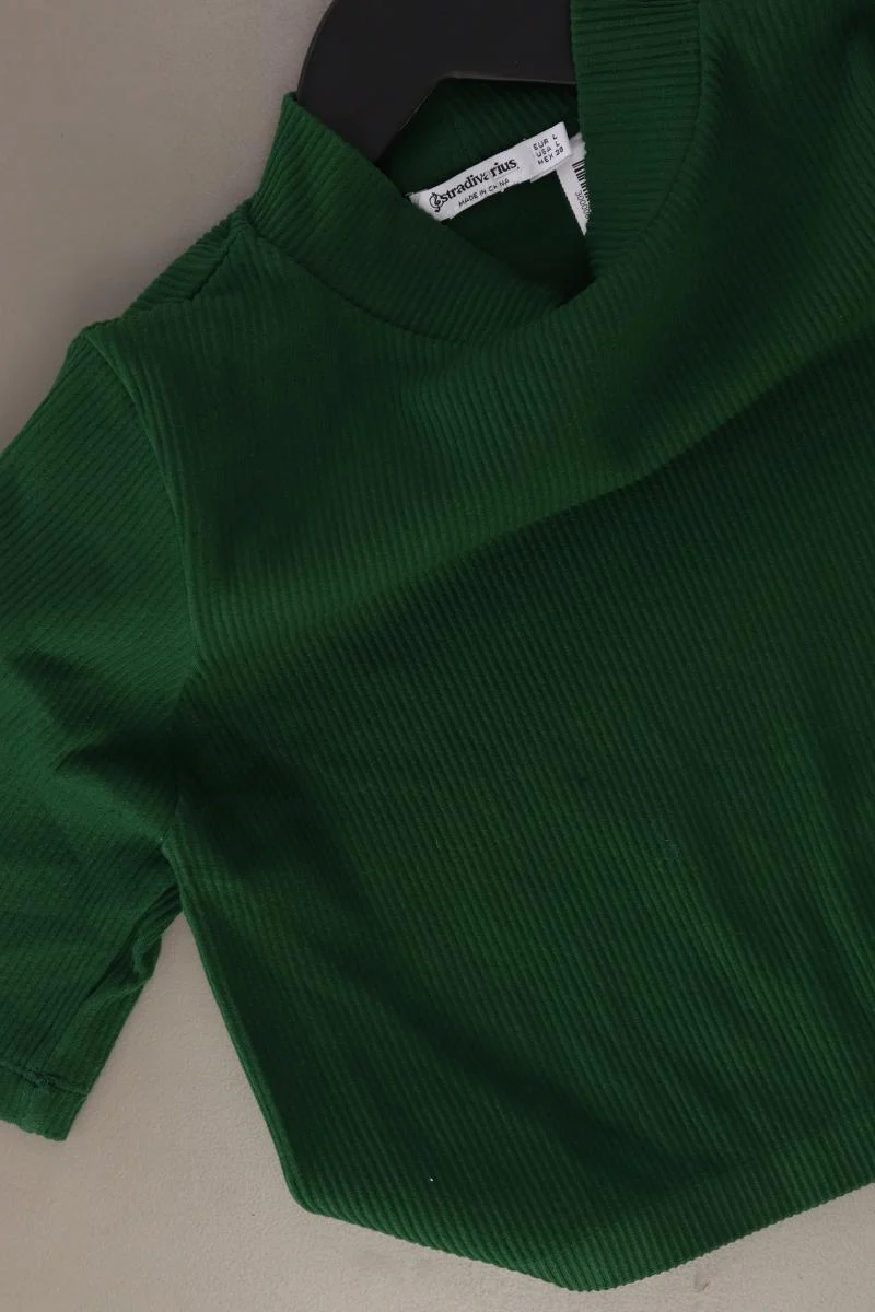 Stradivarius Cropped Shirt Gr. L Kurzarm grün