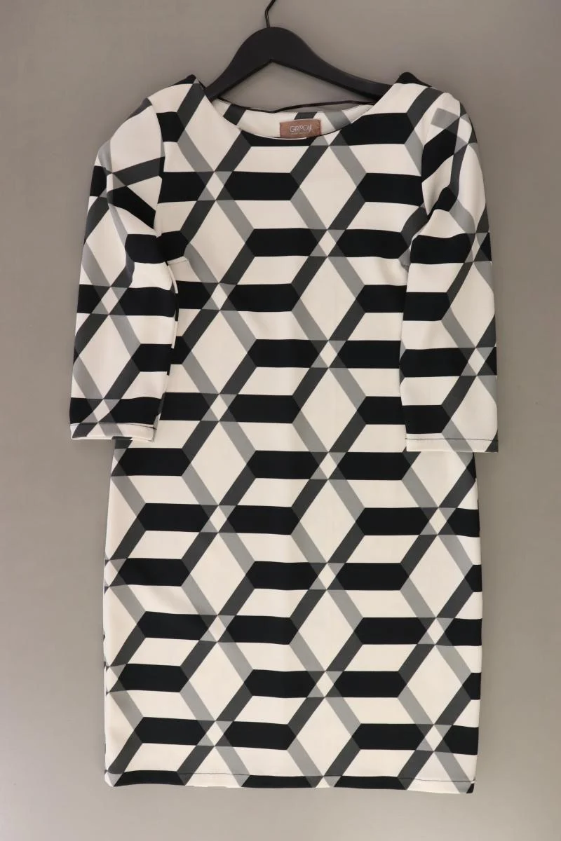 Cartoon Midikleid Gr. 36 geometrisches Muster 3/4 Ärmel creme aus Polyester