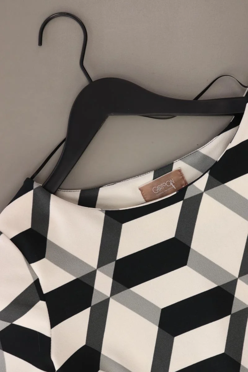 Cartoon Midikleid Gr. 36 geometrisches Muster 3/4 Ärmel creme aus Polyester