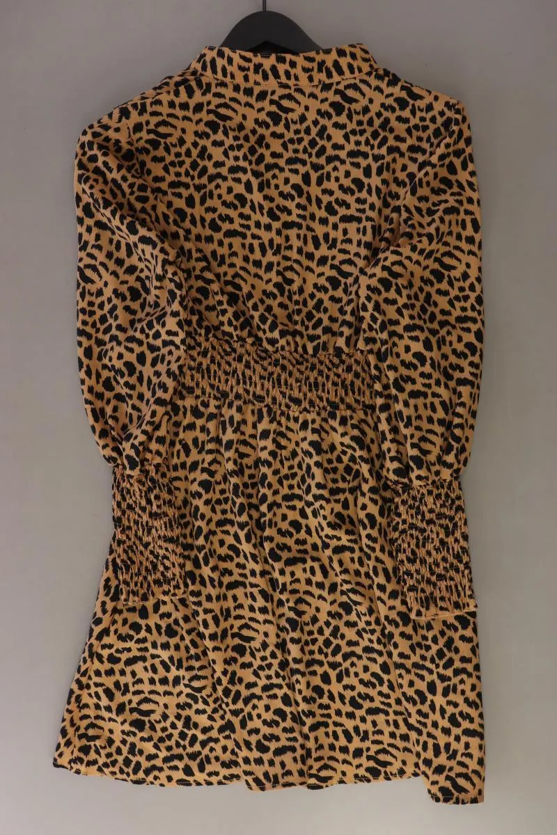Zabaione Langarmkleid Gr. L mit Tierdruck braun aus Polyester