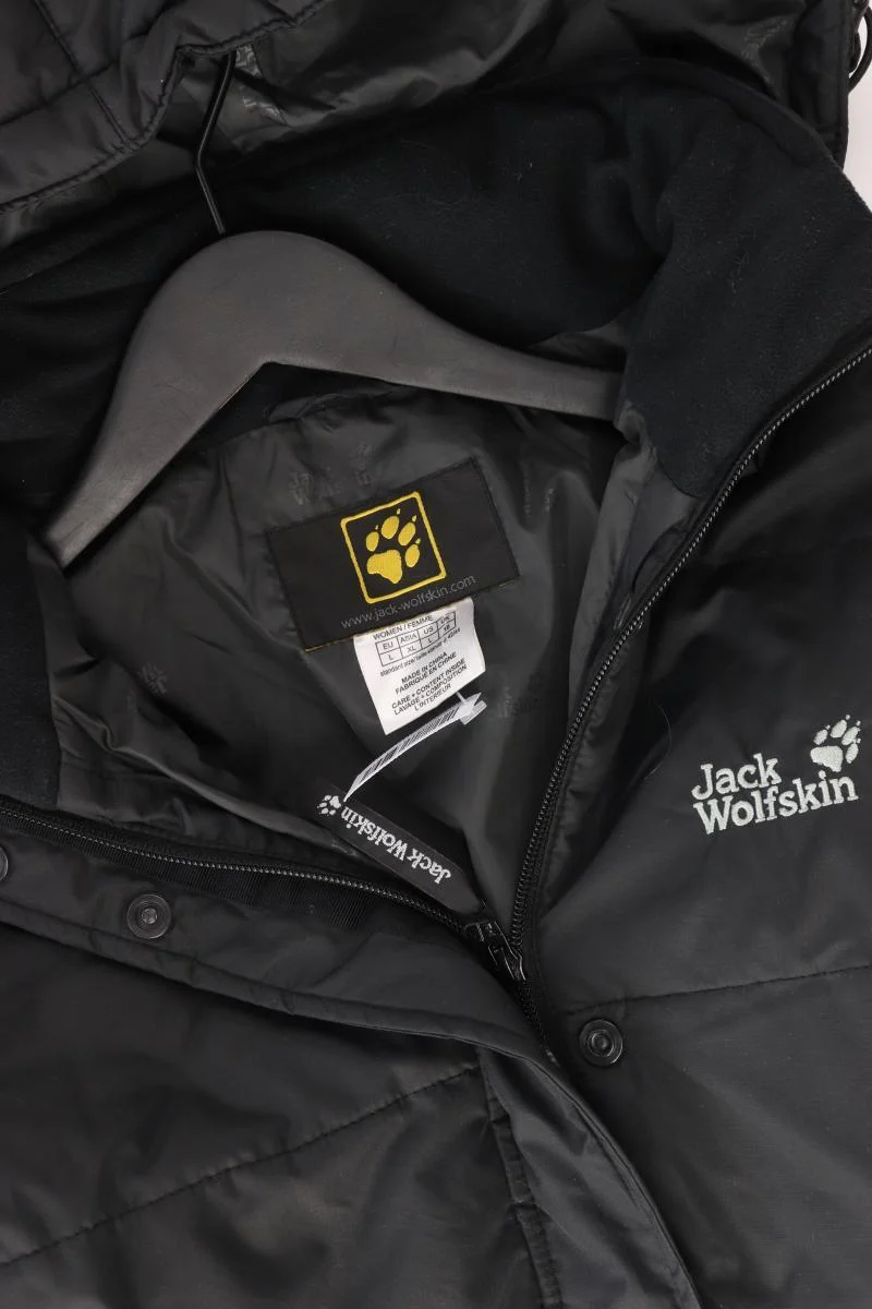 Jack Wolfskin Kapuzenmantel Gr. L schwarz aus Polyester