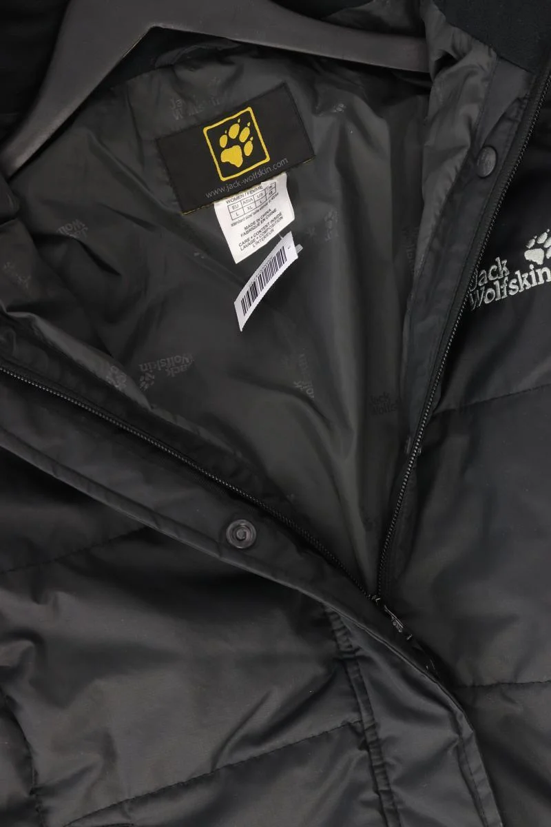 Jack Wolfskin Kapuzenmantel Gr. L schwarz aus Polyester