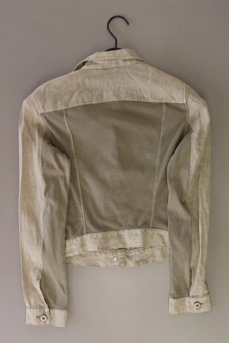 Sandwich_ Übergangsjacke Gr. 34 grau aus Leinen