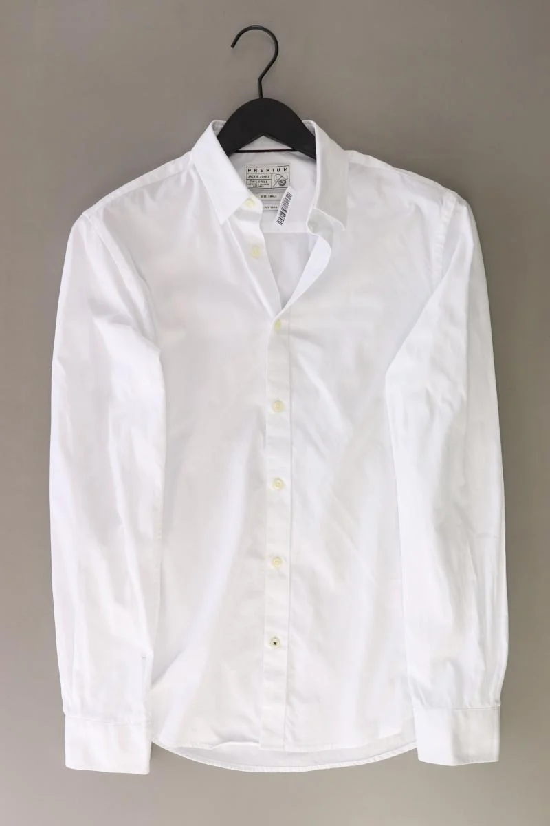 Jack & Jones Langarmhemd für Herren Gr. S weiß aus Baumwolle