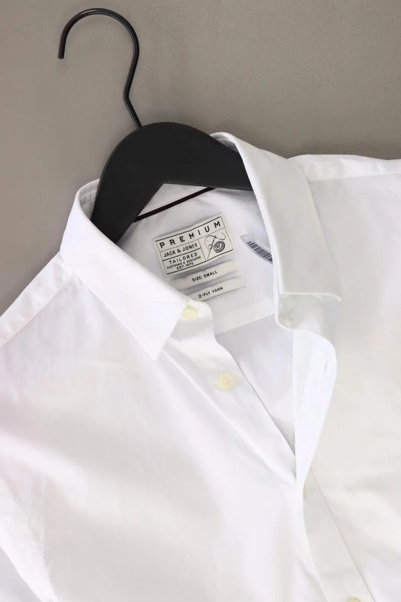 Jack & Jones Langarmhemd für Herren Gr. S weiß aus Baumwolle