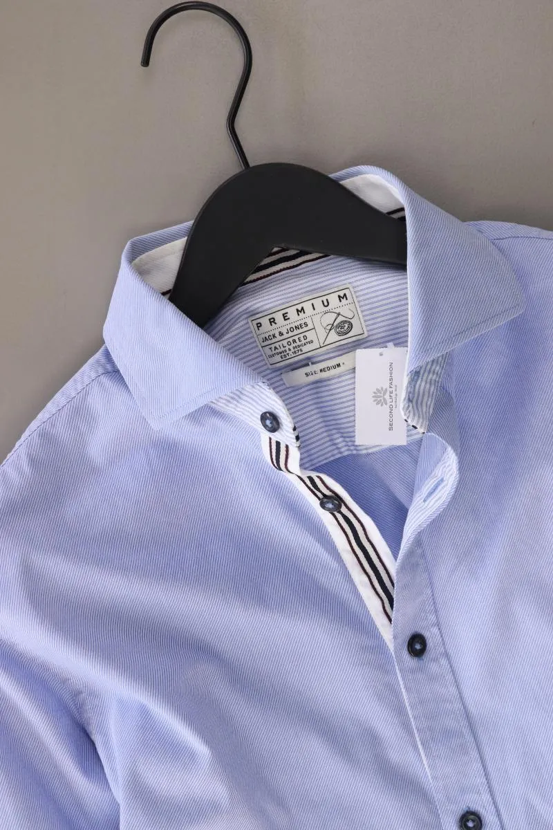 Jack & Jones Langarmhemd für Herren Gr. M blau aus Baumwolle
