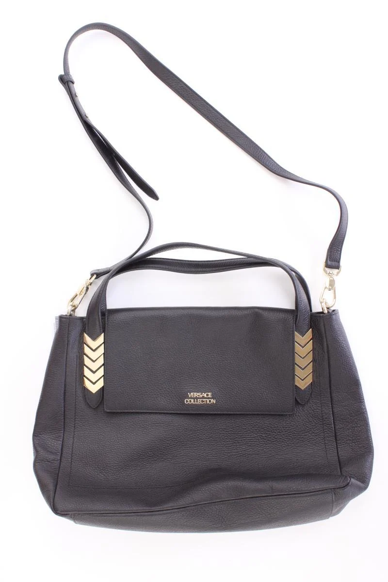 Versace Collection Umhängetasche schwarz aus Leder
