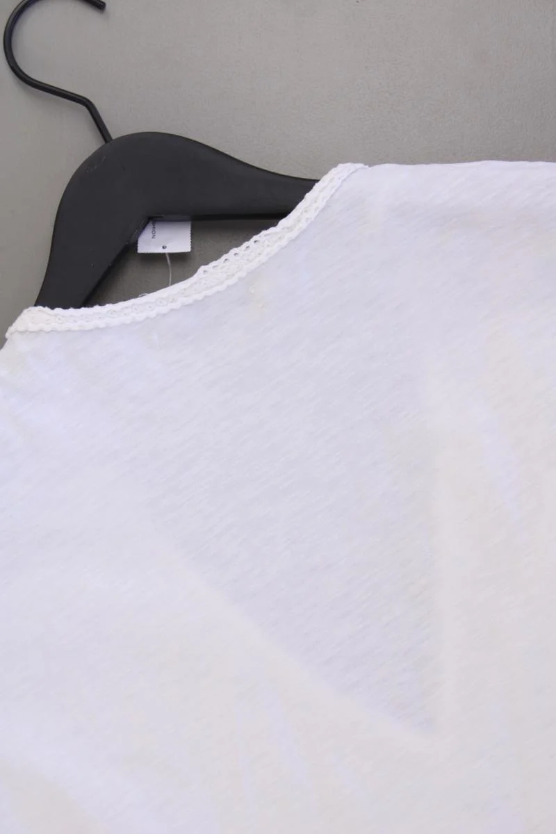 Pull&Bear Longshirt Gr. XS Kurzarm weiß aus Baumwolle