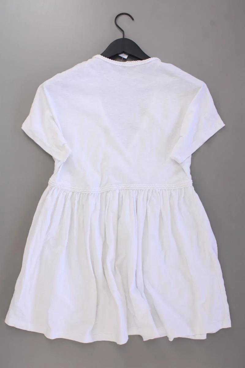 Pull&Bear Longshirt Gr. XS Kurzarm weiß aus Baumwolle
