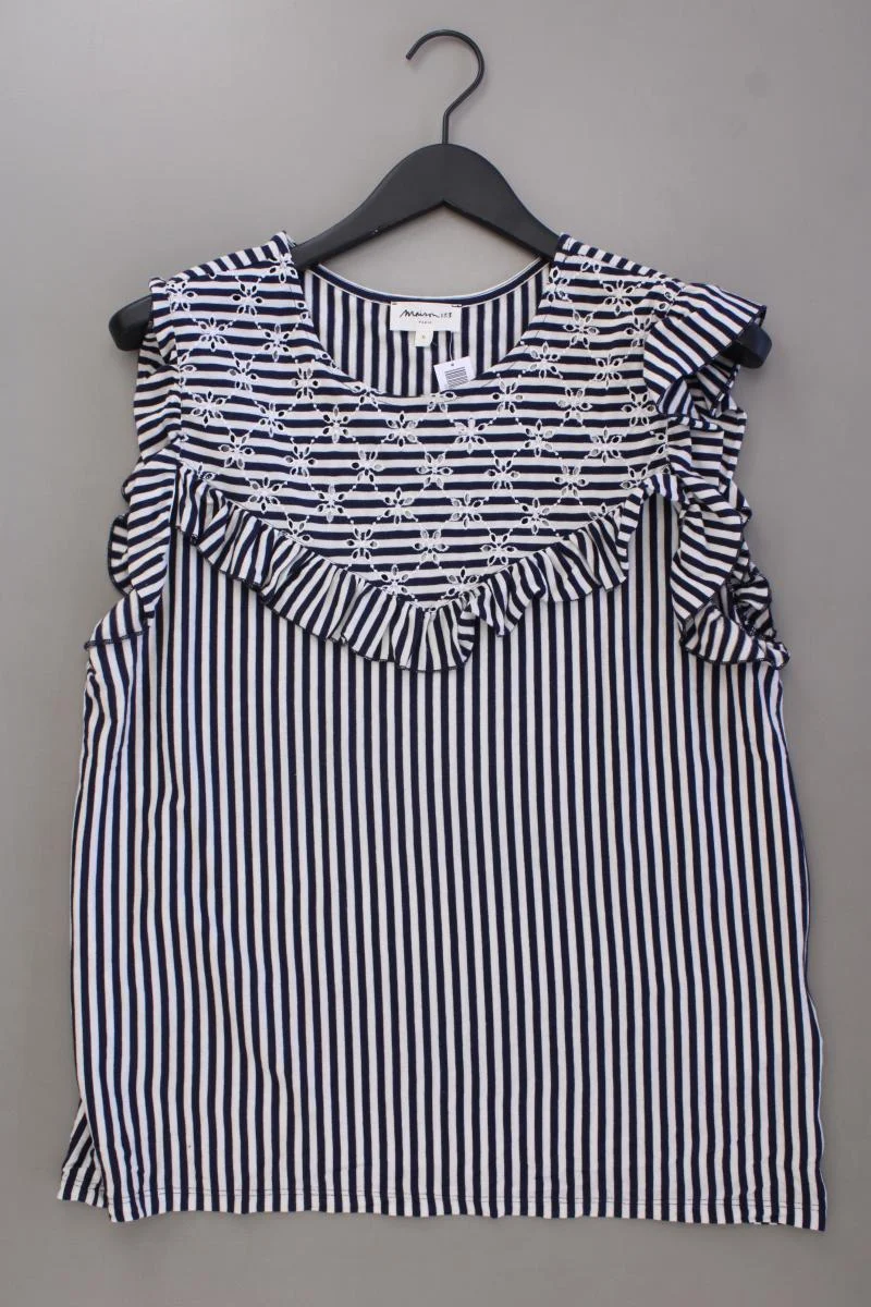Maison 123 Paris Ringelshirt Gr. XL gestreift Ärmellos blau aus Baumwolle