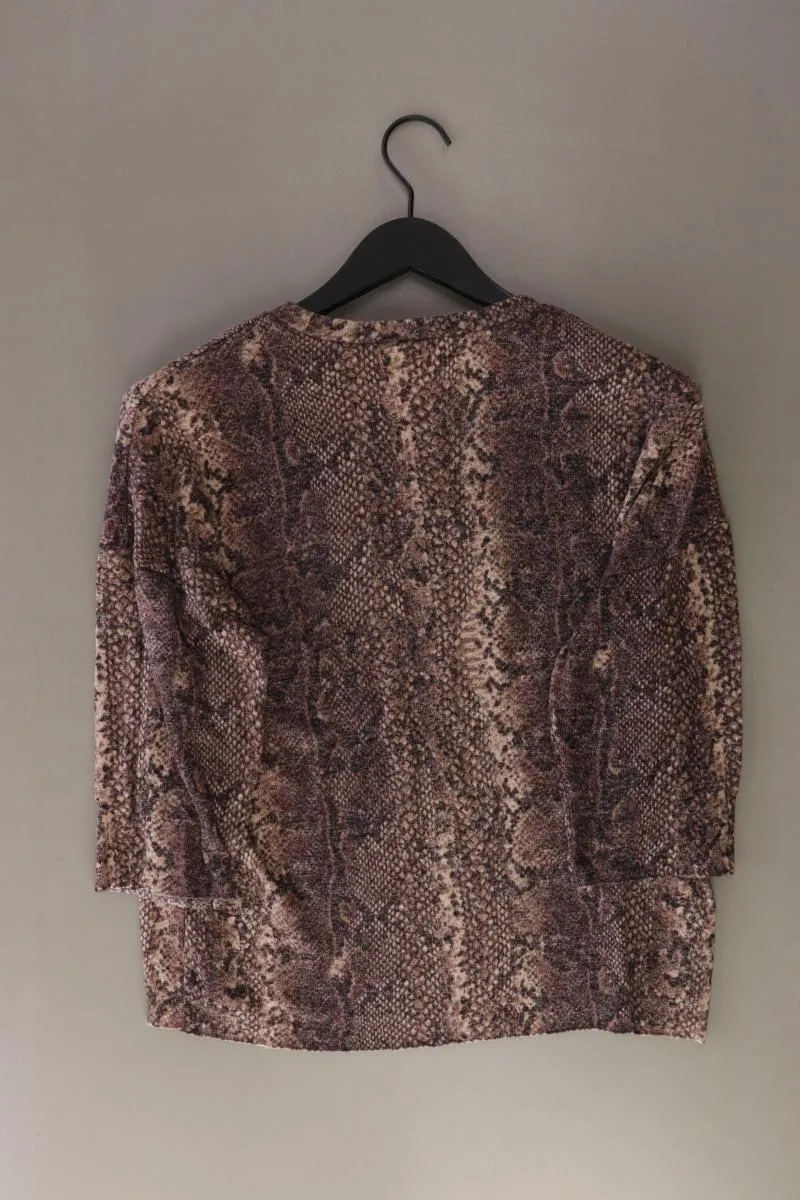 Zara Strickshirt Gr. M mit Tierdruck 3/4 Ärmel braun aus Viskose