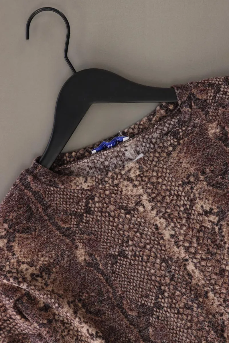 Zara Strickshirt Gr. M mit Tierdruck 3/4 Ärmel braun aus Viskose