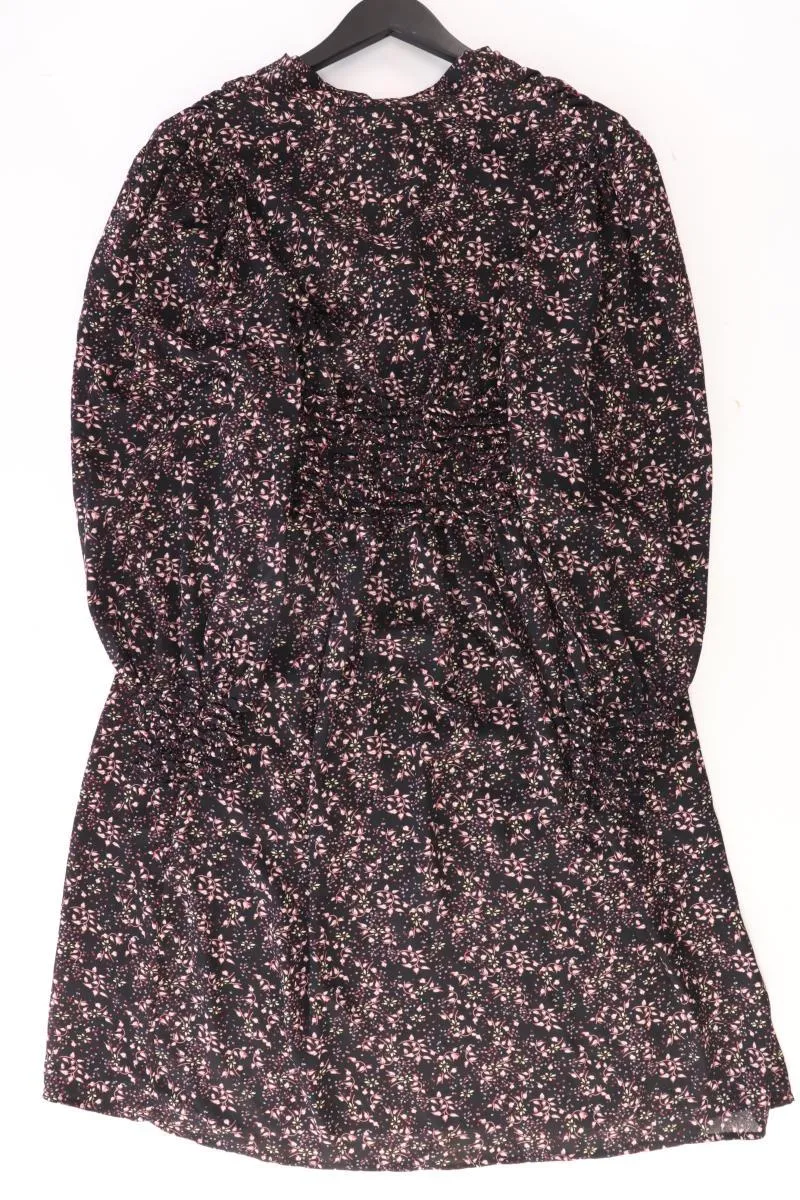 MAX STUDIO Langarmkleid Gr. L mit Blumenmuster schwarz aus Polyester
