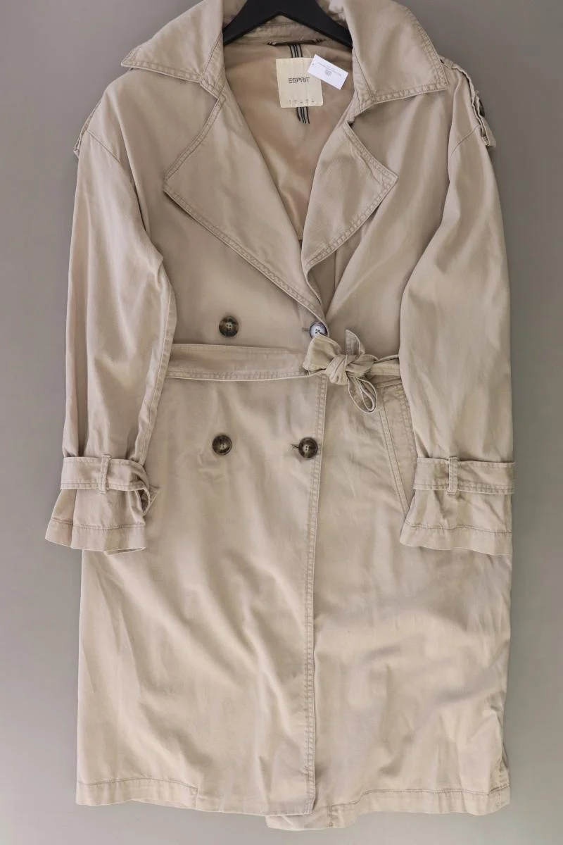 Esprit Trenchcoat Gr. L mit Gürtel creme aus Baumwolle