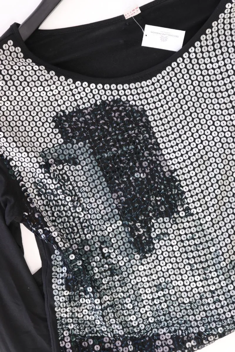 s.Oliver Printshirt Gr. 36 3/4 Ärmel schwarz aus Viskose