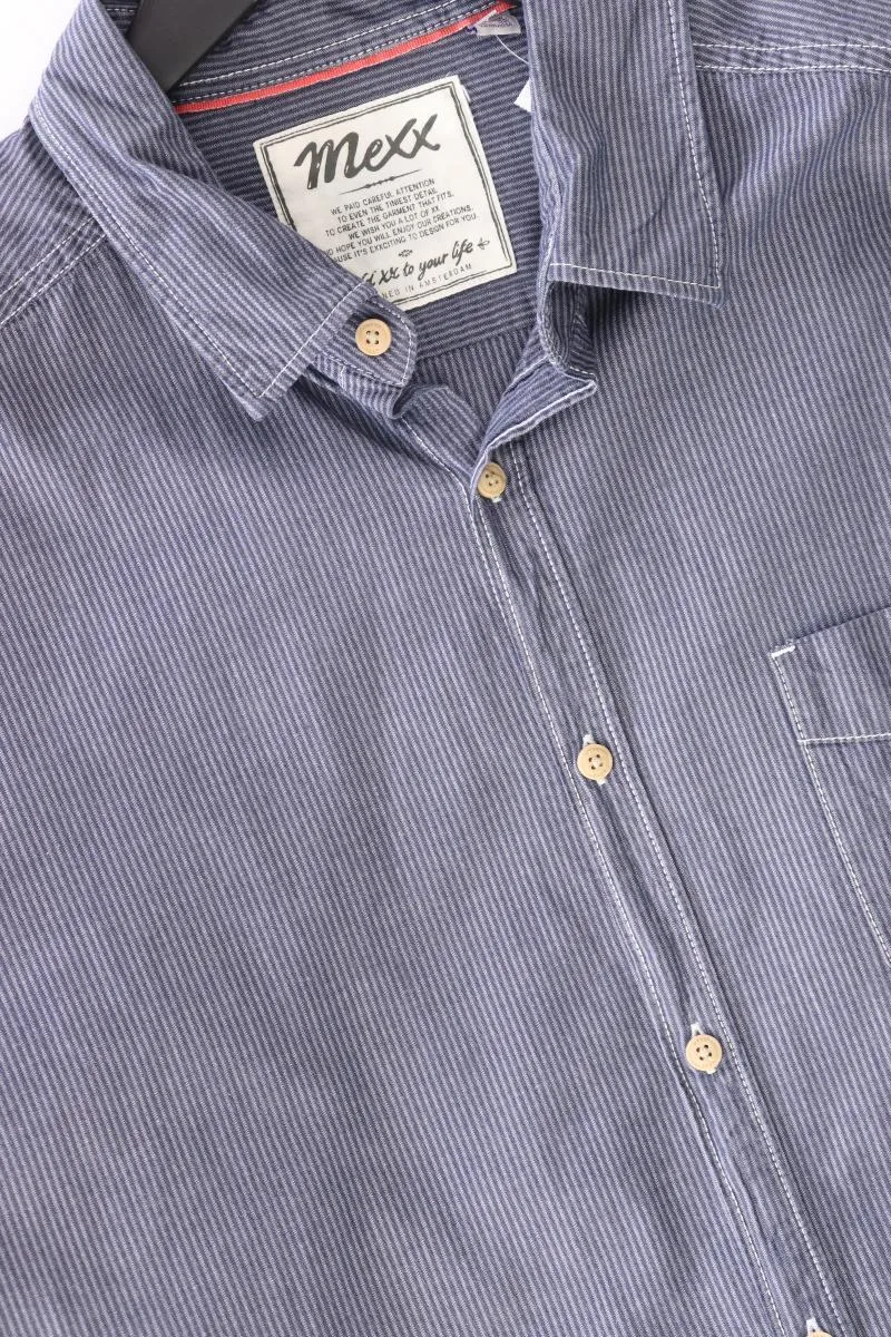 Mexx Langarmhemd für Herren Gr. XXL blau aus Baumwolle
