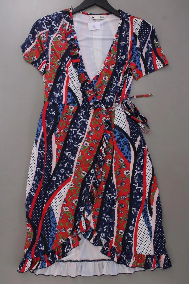 YUMI Wickelkleid Gr. 36 Kurzarm mehrfarbig aus Polyester
