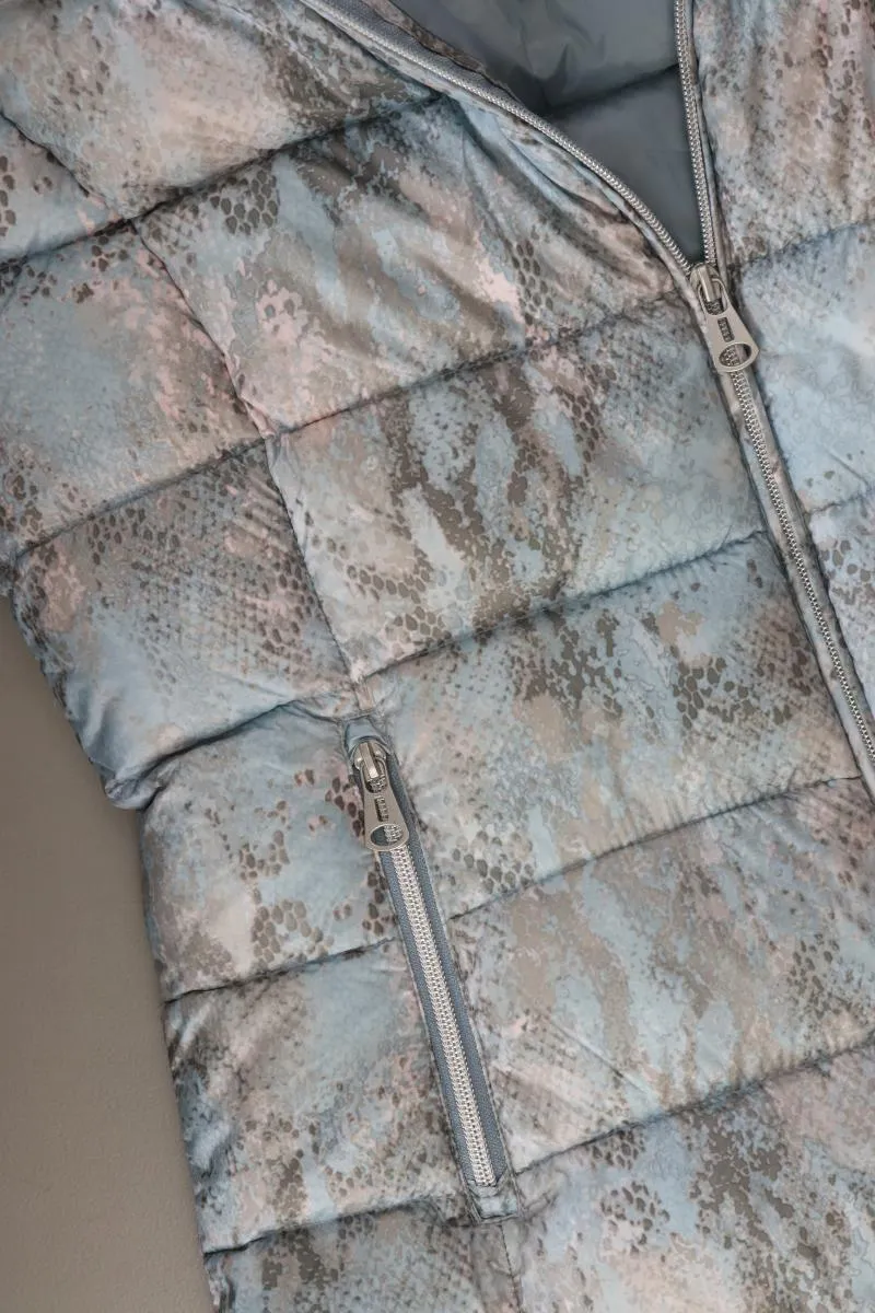 estelle jolie Daunenjacke Gr. 38 mit Tierdruck blau aus Polyester