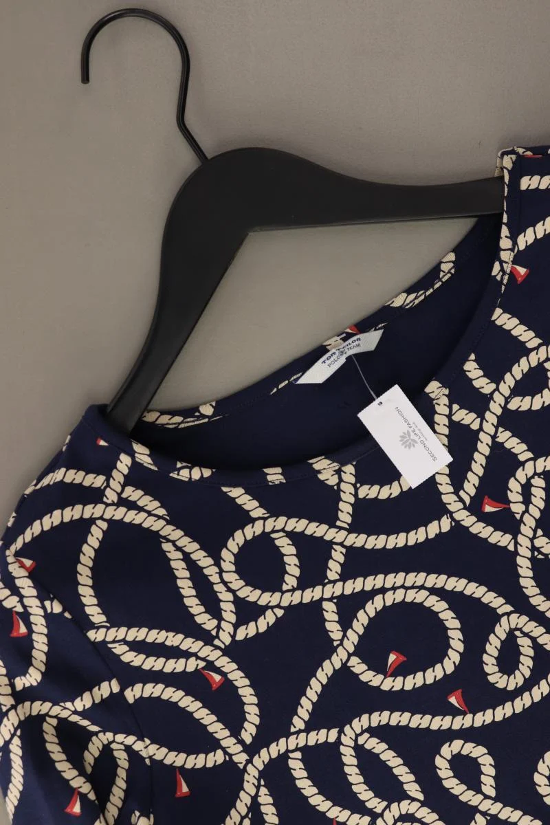 Tom Tailor Midikleid Gr. 38 3/4 Ärmel blau aus Baumwolle