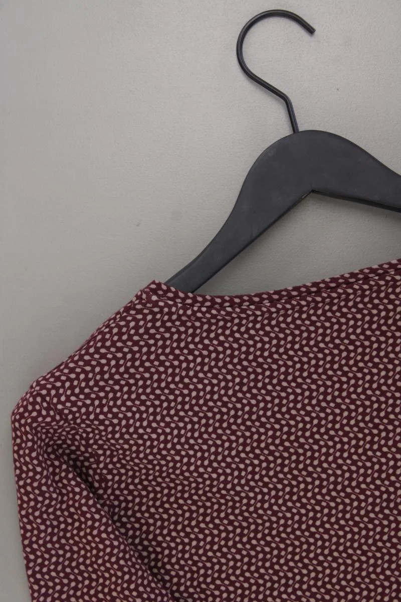 Tom Tailor Shirt mit V-Ausschnitt Gr. M geometrisches Muster 3/4 Ärmel rot