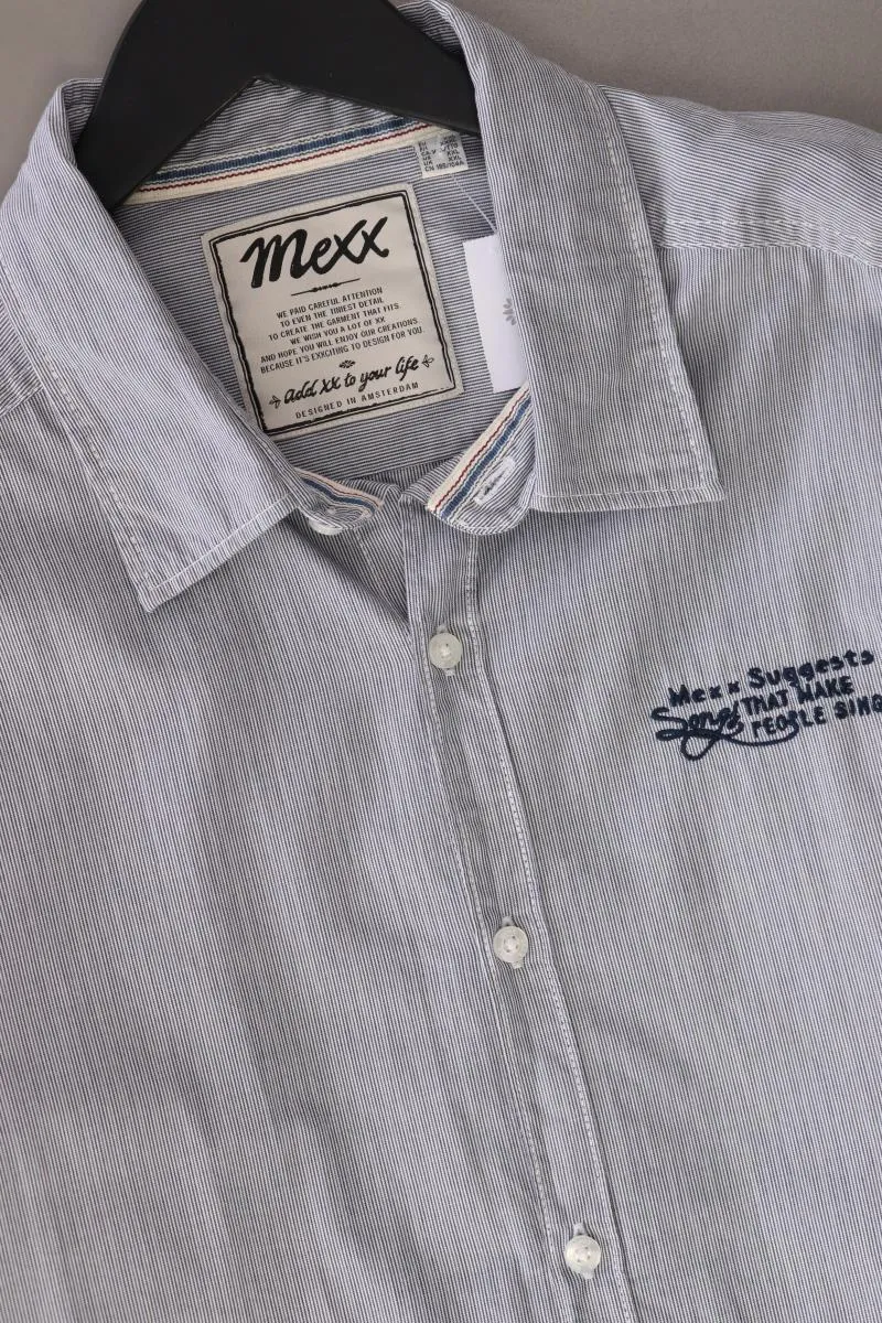 Mexx Langarmhemd für Herren Gr. XXL blau aus Baumwolle