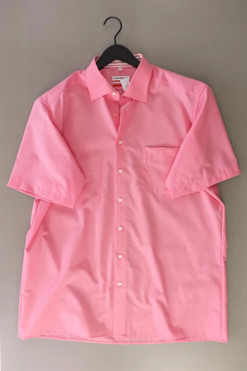 MARVELIS Kurzarmhemd für Herren Gr. Hemdgröße 45 rosa aus Baumwolle
