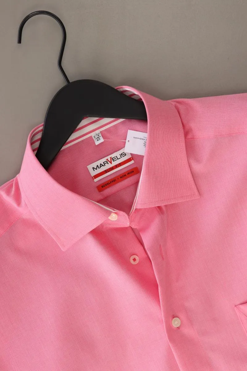 MARVELIS Kurzarmhemd für Herren Gr. Hemdgröße 45 rosa aus Baumwolle