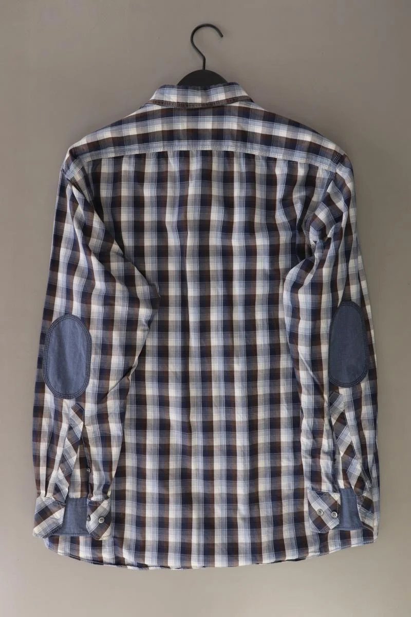 MARVELIS Karohemd für Herren Gr. XL kariert Langarm blau aus Baumwolle