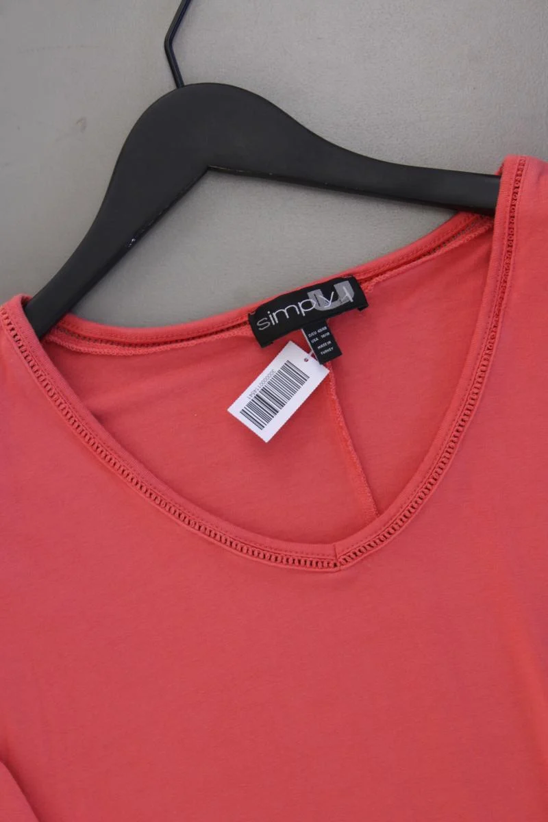 Simply U by Ulla Popken Longshirt Gr. 46/48 Kurzarm rosa aus Viskose