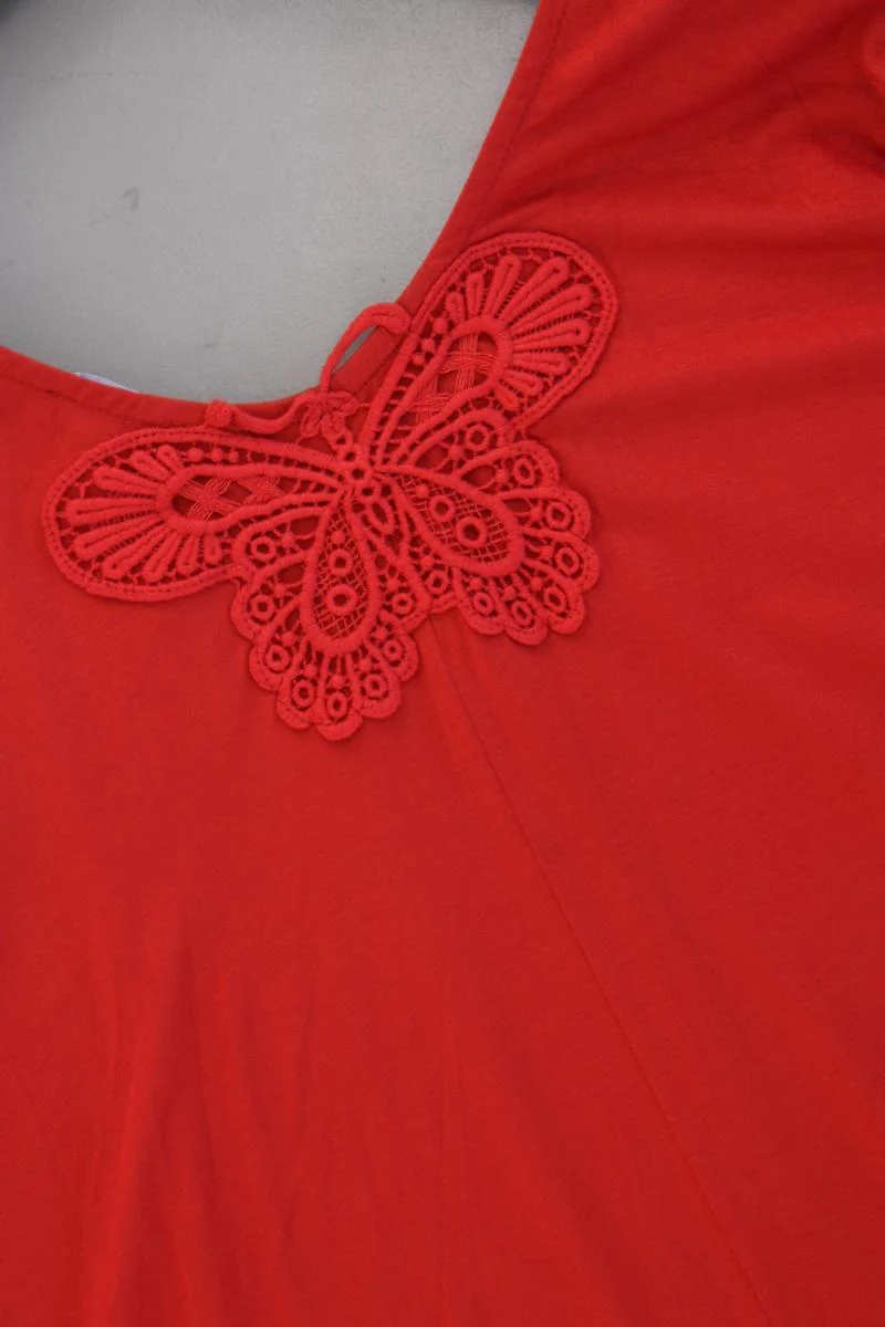 Ulla Popken Jerseykleid Gr. 46/48 neuwertig Kurzarm orange aus Viskose