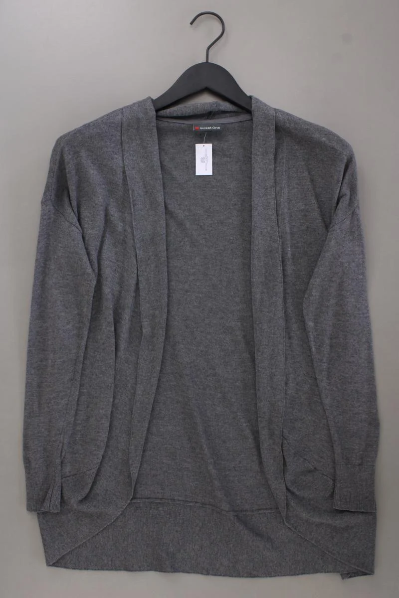 Street One Strickjacke Gr. 36 Langarm grau aus Viskose