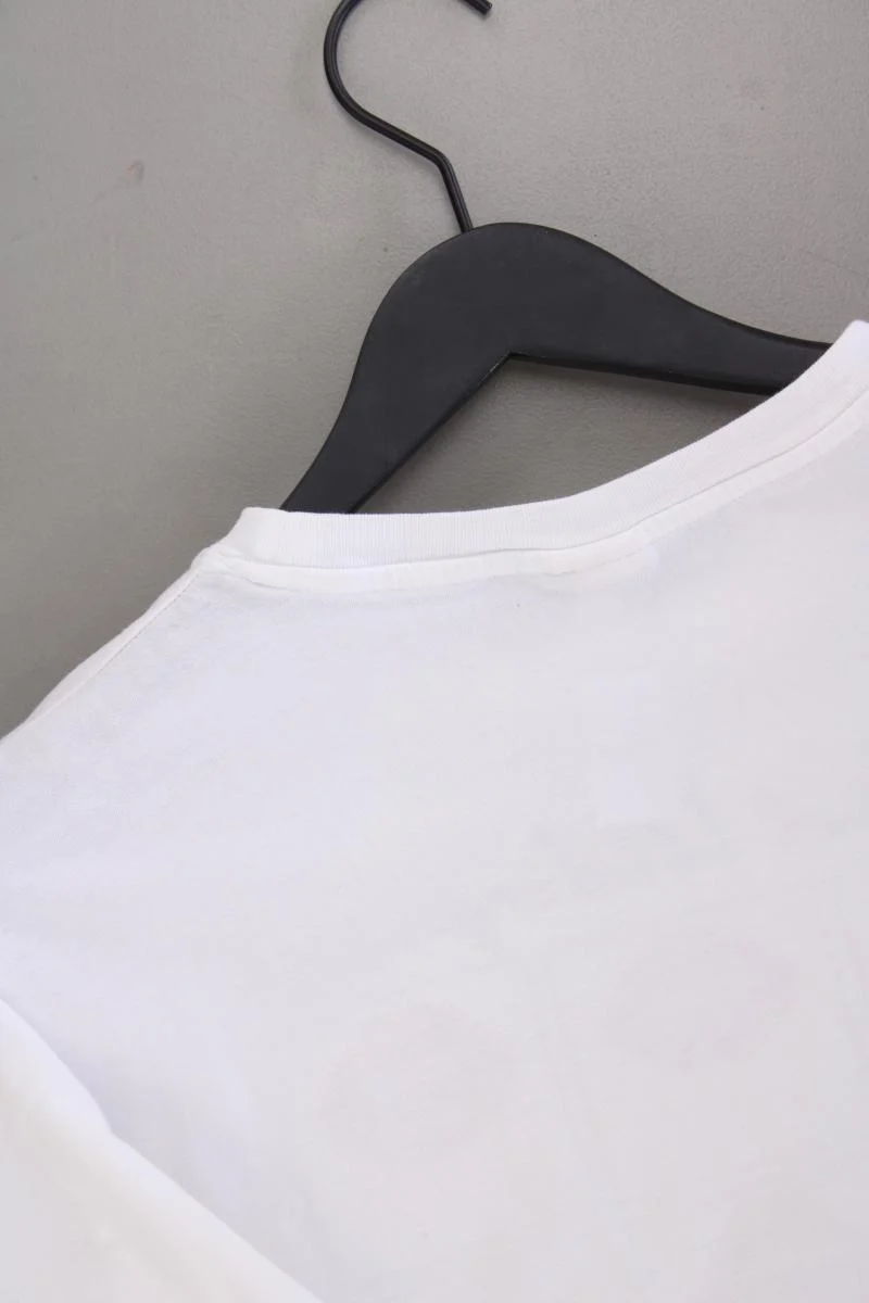 H&M L.O.G.G Printshirt für Herren Gr. S Kurzarm weiß aus Baumwolle