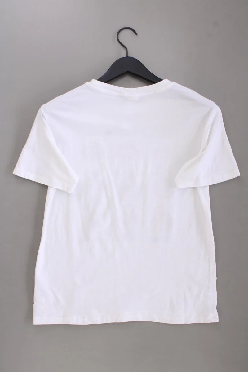 H&M L.O.G.G Printshirt für Herren Gr. S Kurzarm weiß aus Baumwolle