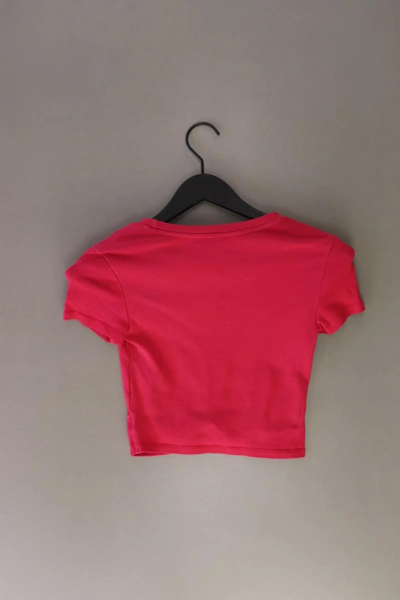 Zara Cropped Shirt Gr. S Kurzarm pink aus Baumwolle